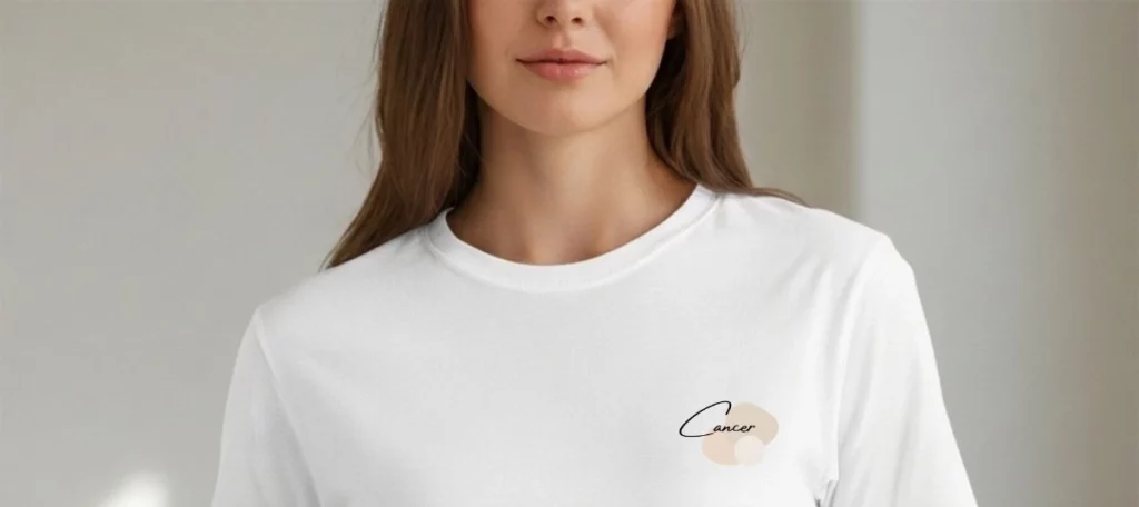 T-shirt blanc Bohème chic Cancer pour femme Le genre de piece quenfile les femmes Cancer une fois puis tres souvent ensuite whizaloo 14052026