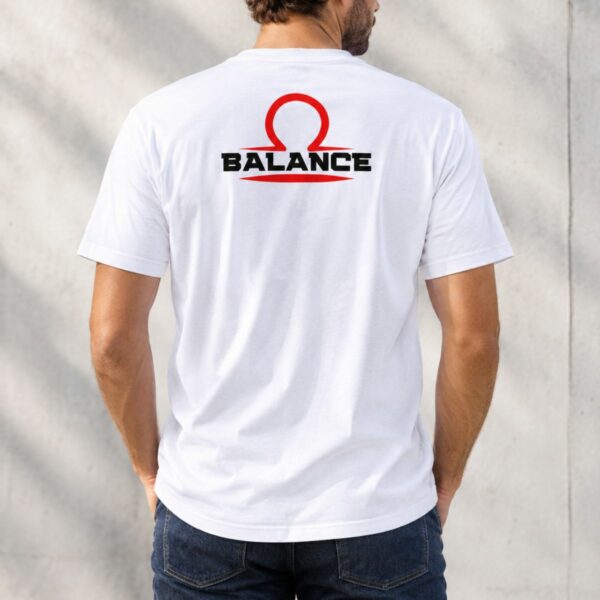 T-shirt Homme Balance – Symbole Astrologique Rouge imprimé dans le dos