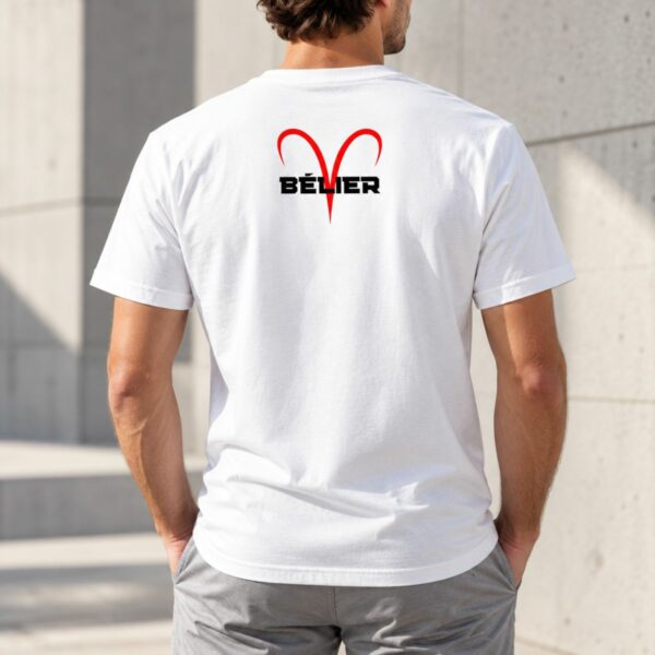 Whizaloo : T-shirts, casquettes, mugs et cadeaux inspirés des signes, des étoiles et de l’univers céleste T-shirt Homme Bélier – Symbole Astrologique Rouge imprimé dans le dos