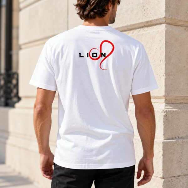T-shirt Homme Lion – Symbole Astrologique Rouge imprimé dans le dos