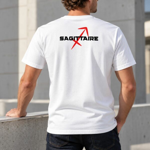 T-shirt Homme Sagittaire – Symbole Astrologique Rouge imprimé dans le dos