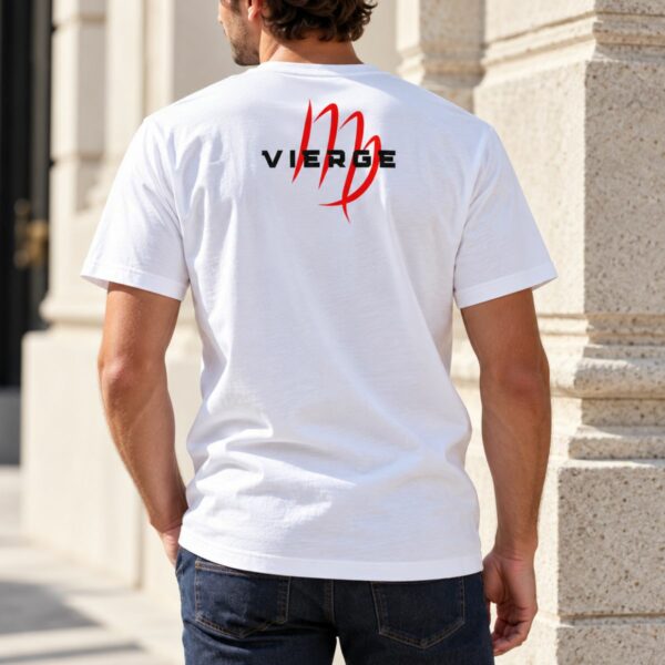 T-shirt Homme Vierge – Symbole Astrologique Rouge imprimé dans le dos