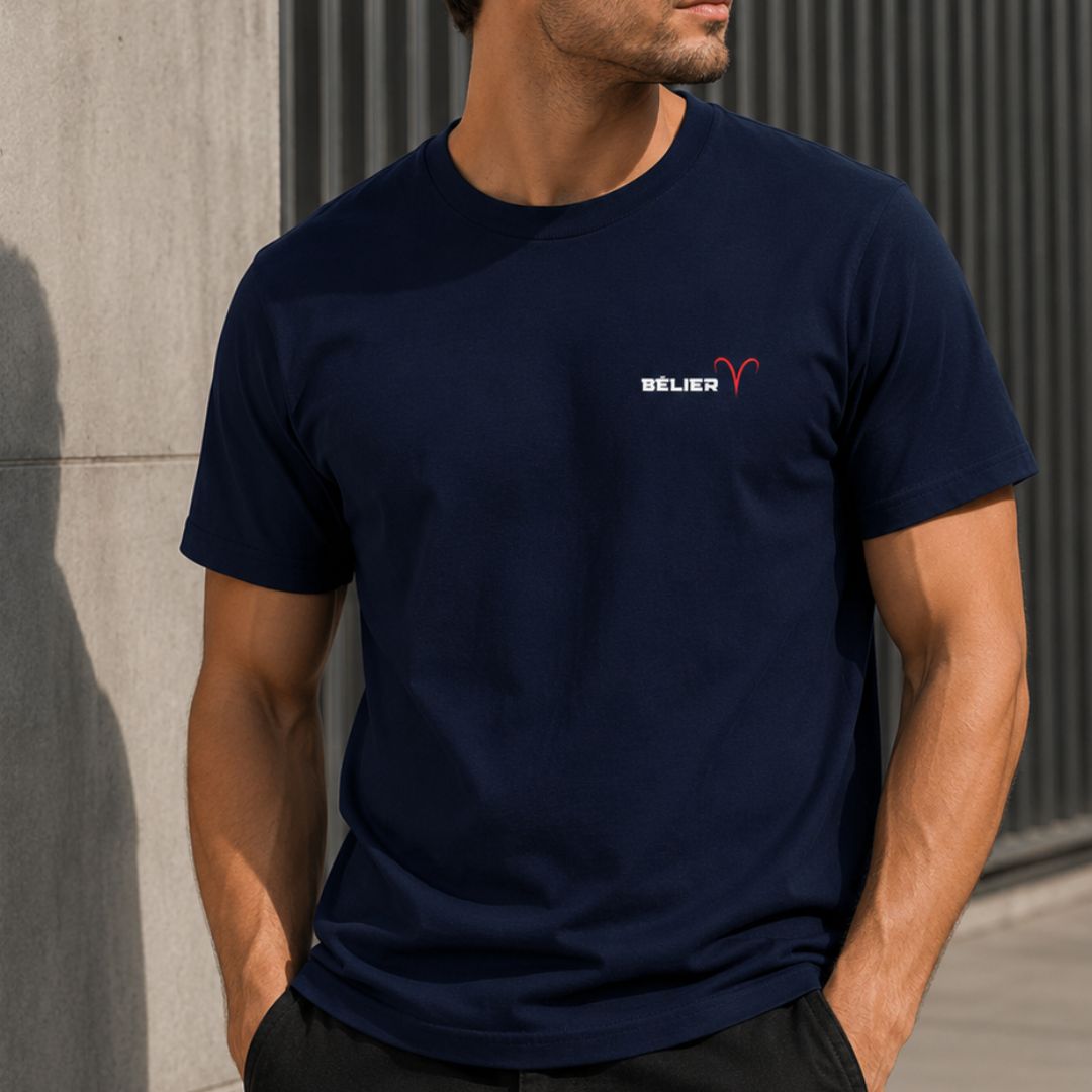T-shirt 100% Coton Homme - Signe Zodiaque Bélier T-shirt 100% Coton Homme - Signe Zodiaque Bélier