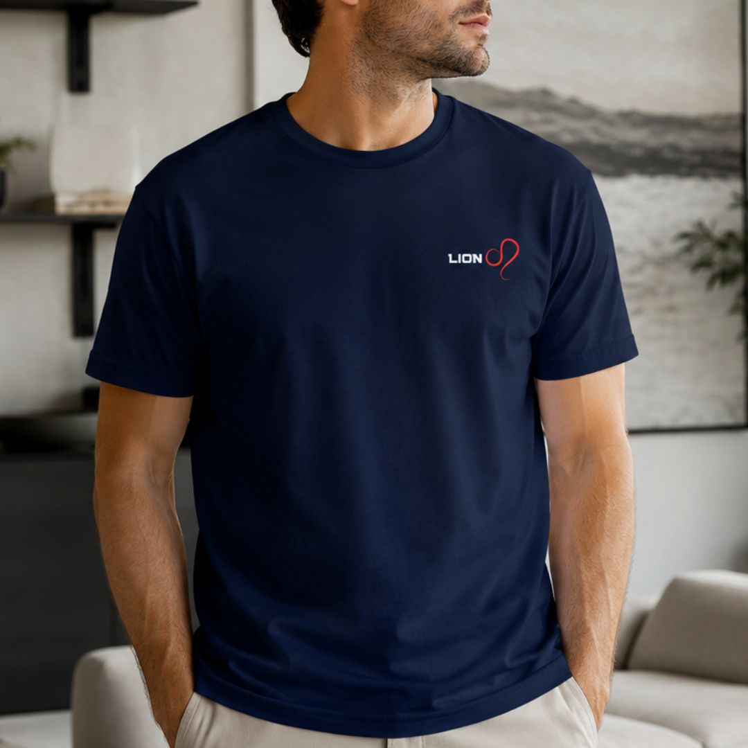 T-shirt 100% Coton Homme – Col Rond – Manches Courtes – Signe Zodiaque Lion T-shirt 100% Coton Homme – Col Rond – Manches Courtes – Signe Zodiaque Lion – Image 2