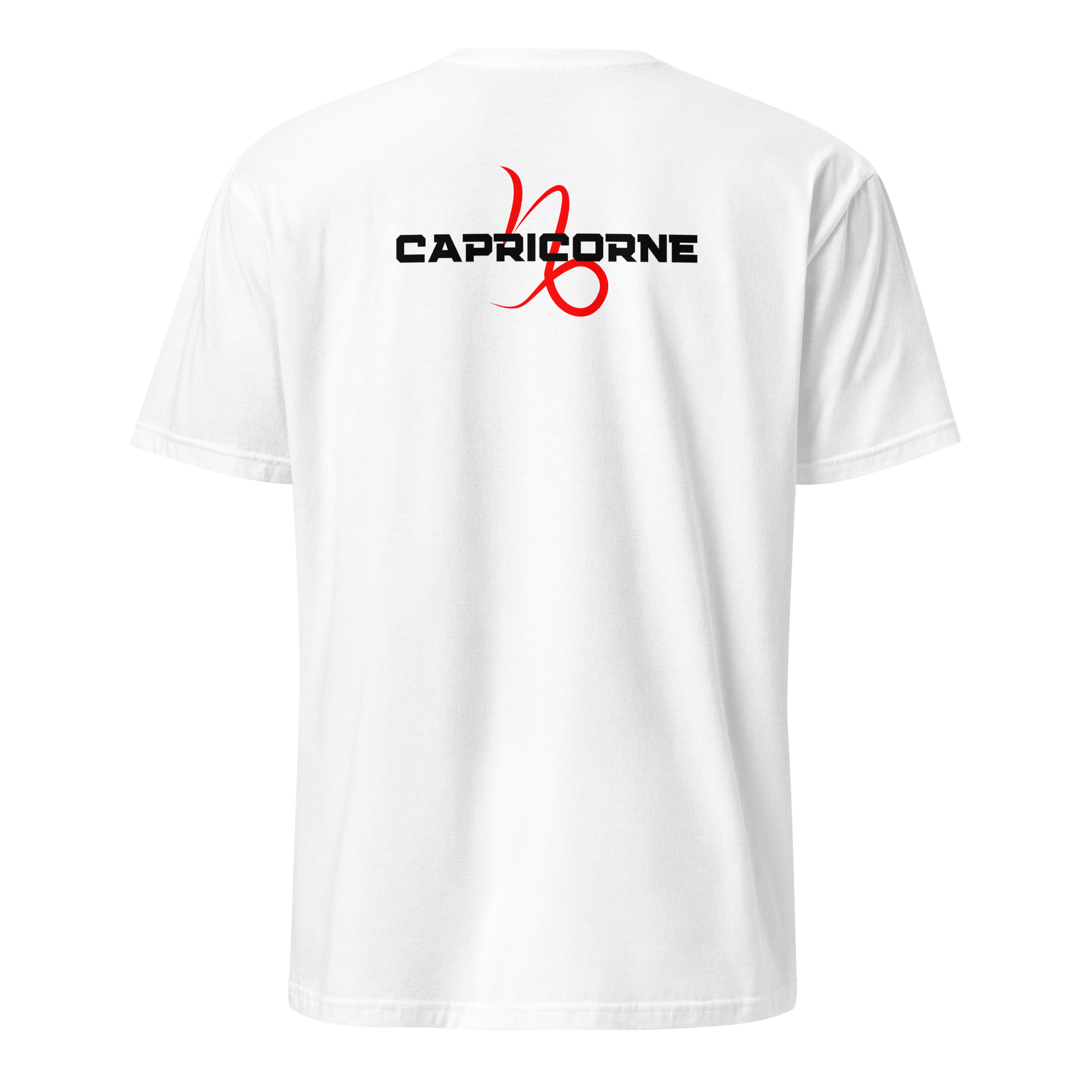 T-shirt Astro Capricorne et son Symbole Astrologique Rouge Imprimé au Dos pour Homme T-shirt Astro Capricorne et son Symbole Astrologique Rouge Imprimé au Dos pour Homme – Image 2