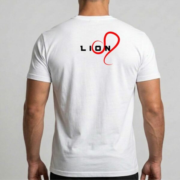 T-shirt Astro Lion et son Symbole Astrologique Rouge Imprimé au Dos pour Homme