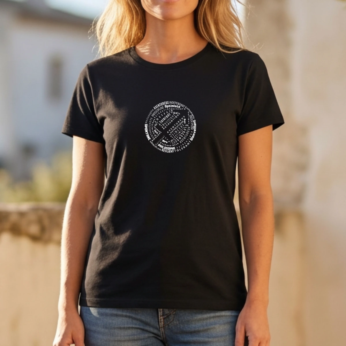 T-shirt Astro Sagittaire Traits de Caractère & Design Circulaire pour Femme T shirt Astro Sagittaire Traits de Caractere Design Circulaire nuage de mots pour Femme whizaloo 17032026 3