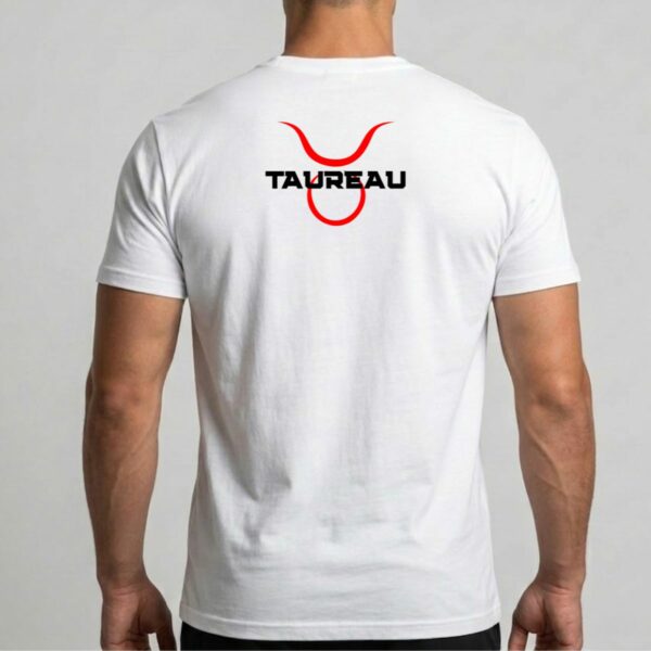 T-shirt Astro Taureau et son Symbole Astrologique Rouge Imprimé au Dos pour Homme