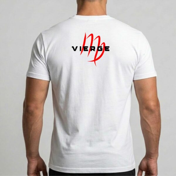 T-shirt Astro Vierge et son Symbole Astrologique Rouge Imprimé au Dos pour Homme