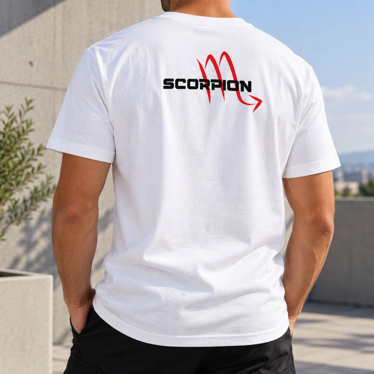 T-shirt Homme Scorpion - Symbole Astrologique Rouge imprimé dans le dos T-shirt Homme Scorpion - Symbole Astrologique Rouge imprimé dans le dos