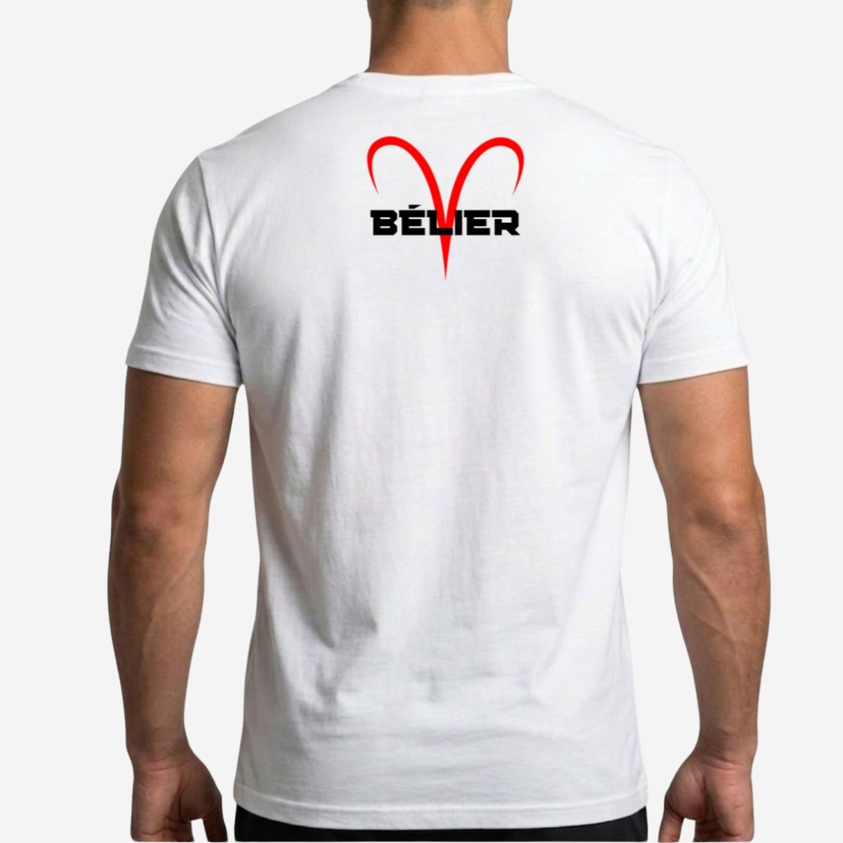 T-shirt Homme Bélier - Symbole Astrologique Rouge imprimé dans le dos T-shirt Homme Bélier - Symbole Astrologique Rouge imprimé dans le dos