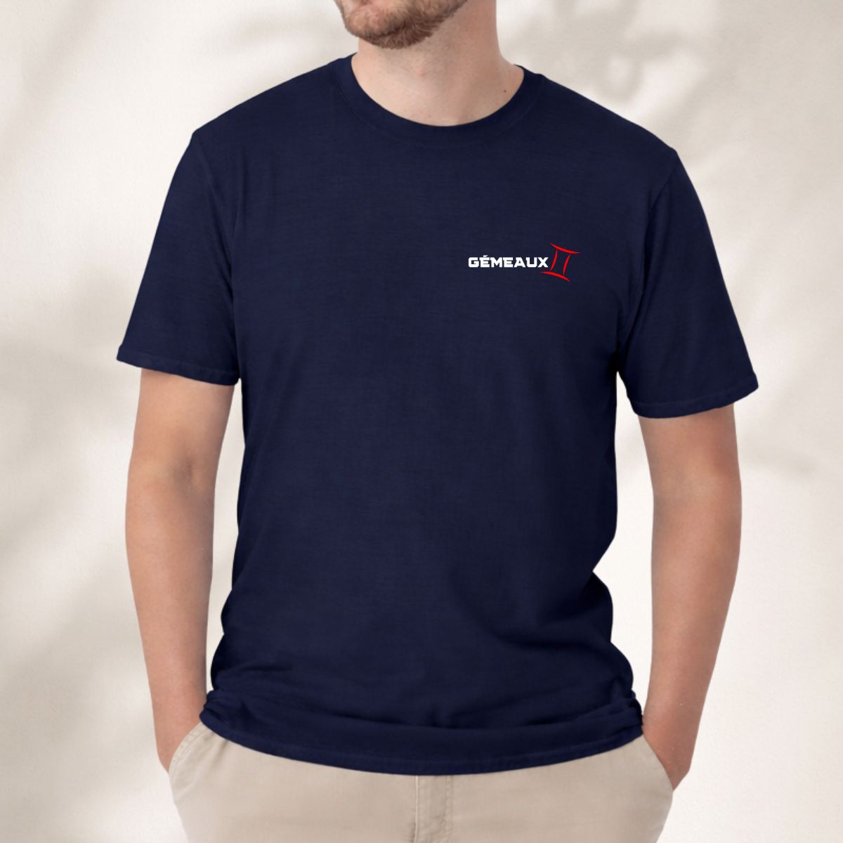 T-shirt 100% Coton Homme – Col Rond – Manches Courtes – Signe Zodiaque Gémeaux T-shirt 100% Coton Homme – Col Rond – Manches Courtes – Signe Zodiaque Gémeaux – Image 2
