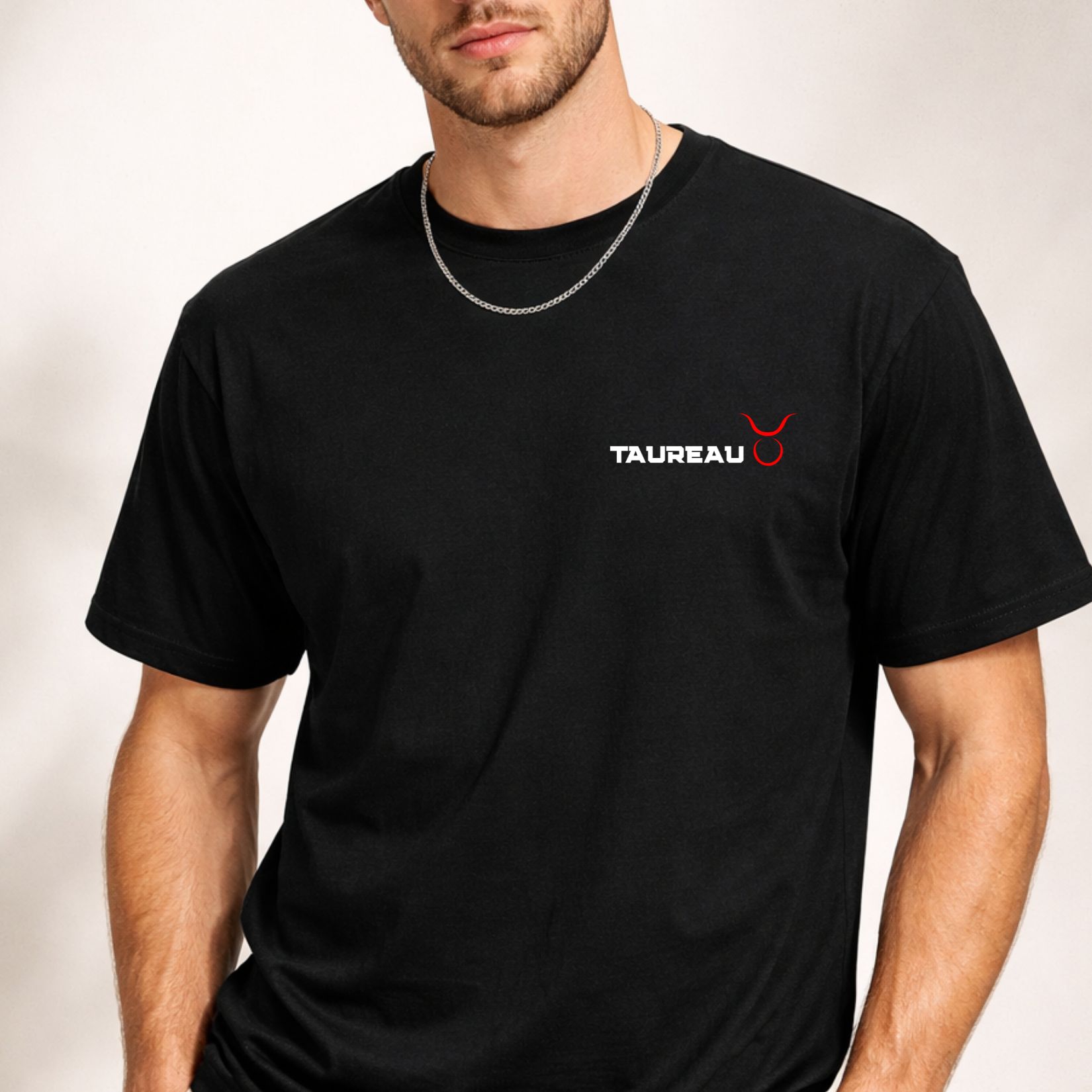 T-shirt 100% Coton Homme - Col Rond - Manches Courtes - Signe Zodiaque Taureau T shirt noir 100 Coton Homme – Col Rond – Manches Courtes – Signe Zodiaque Taureau whizaloo 24032026