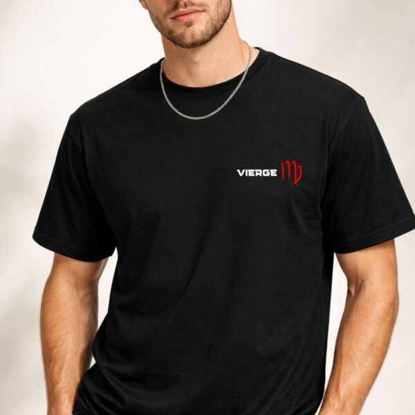T-shirt 100% Coton Homme – Col Rond – Manches Courtes – Signe Zodiaque Vierge