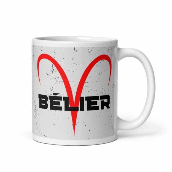 Mug Astro personnalisé signe astrologique Bélier avec design moderne rouge et noir