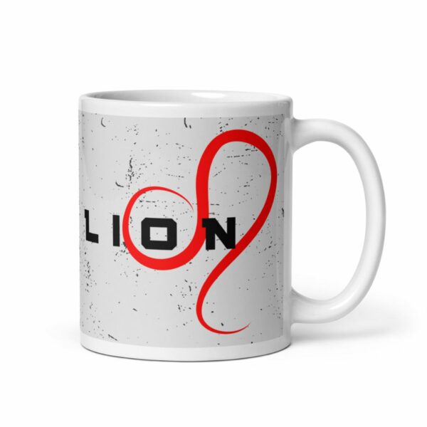 Mug Astro personnalisé signe astrologique Lion avec design moderne rouge et noir