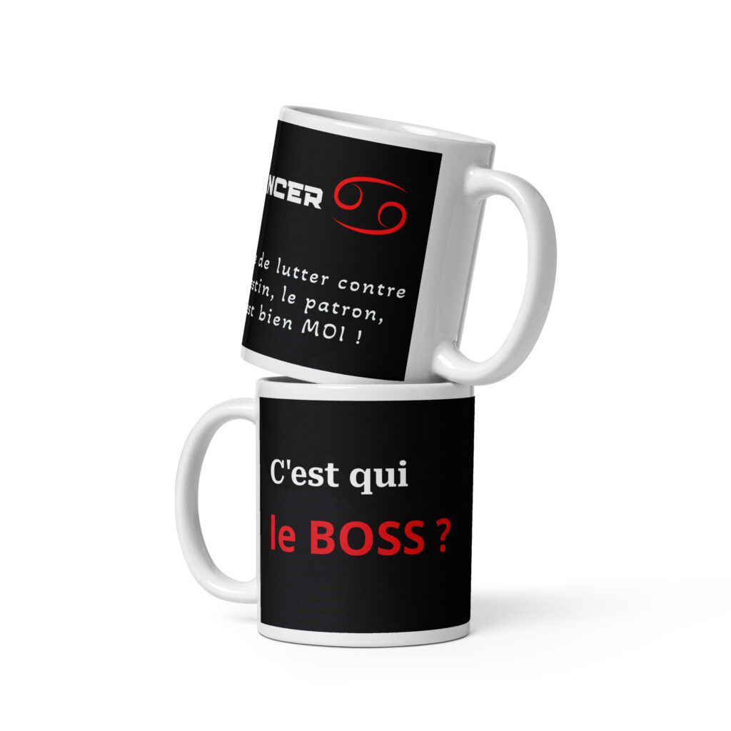 Anniversaire Cancer : 4 idées cadeaux originales pour célébrer ce signe astrologique white glossy mug white 11 oz front view 69edc7ebdc714