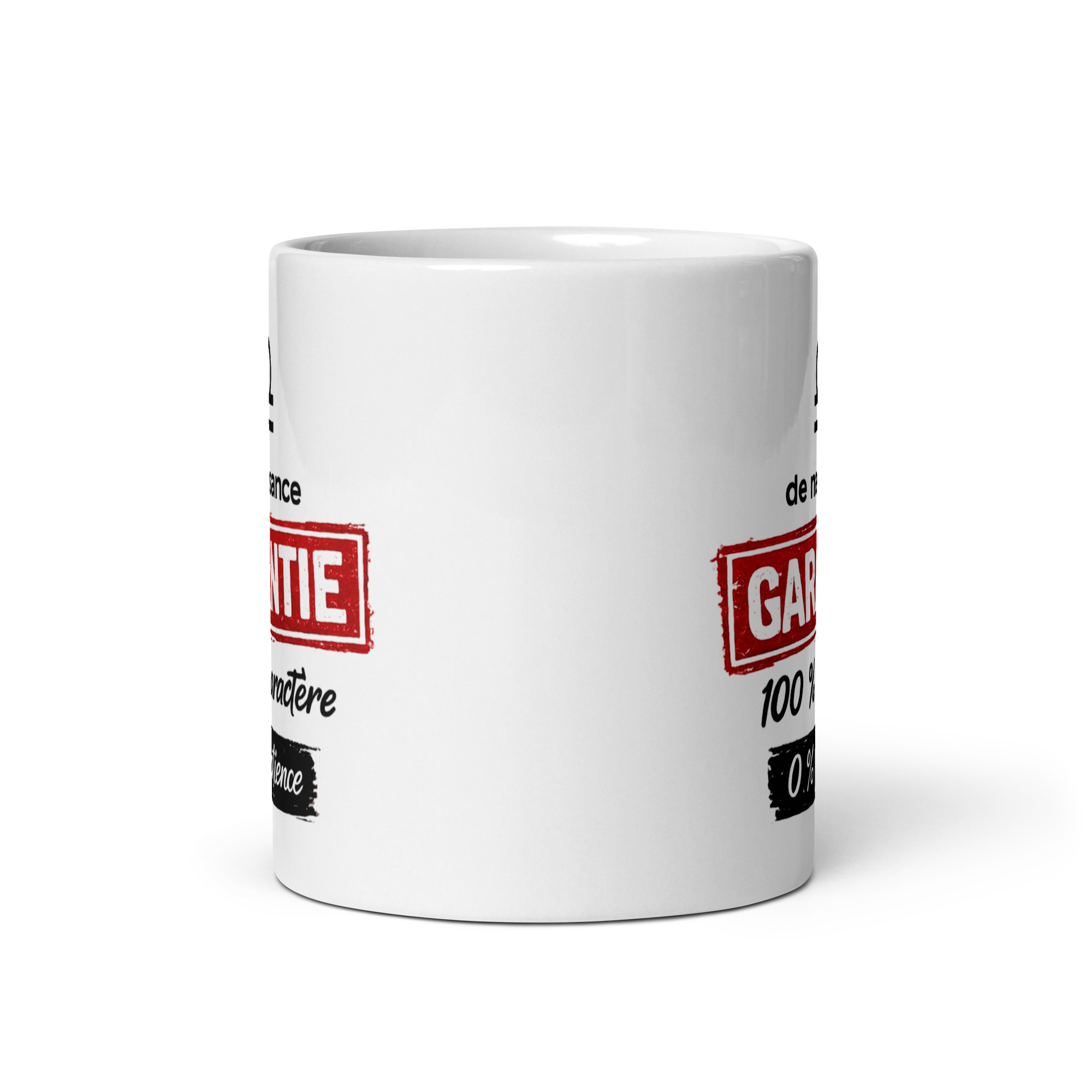 Mug humoristique Balance - Garantie 100 % caractère, 0 % patience Mug humoristique Balance - Garantie 100 % caractère, 0 % patience – Image 3