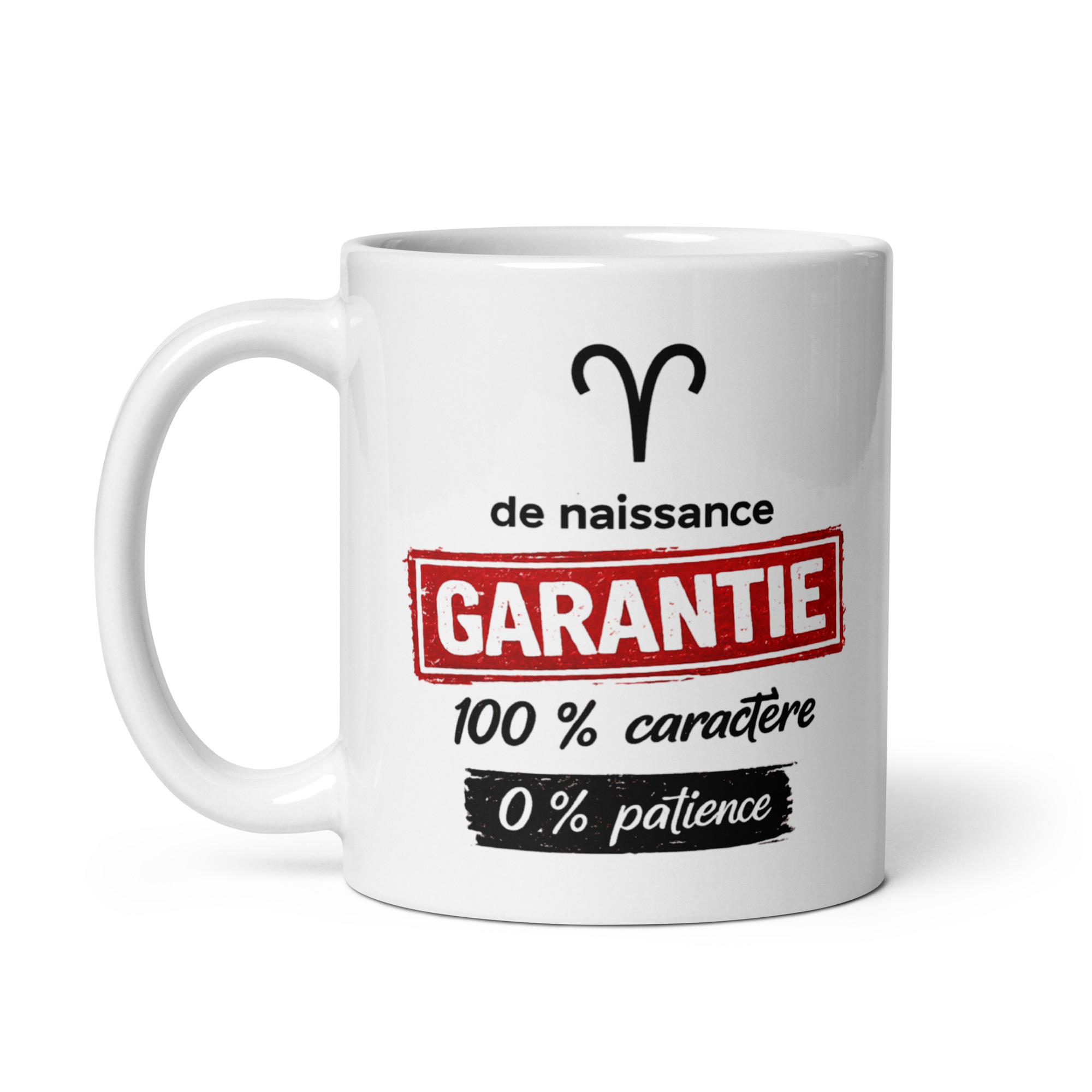 Mug humoristique Bélier - Garantie 100 % caractère, 0 % patience Mug humoristique Bélier - Garantie 100 % caractère, 0 % patience – Image 4