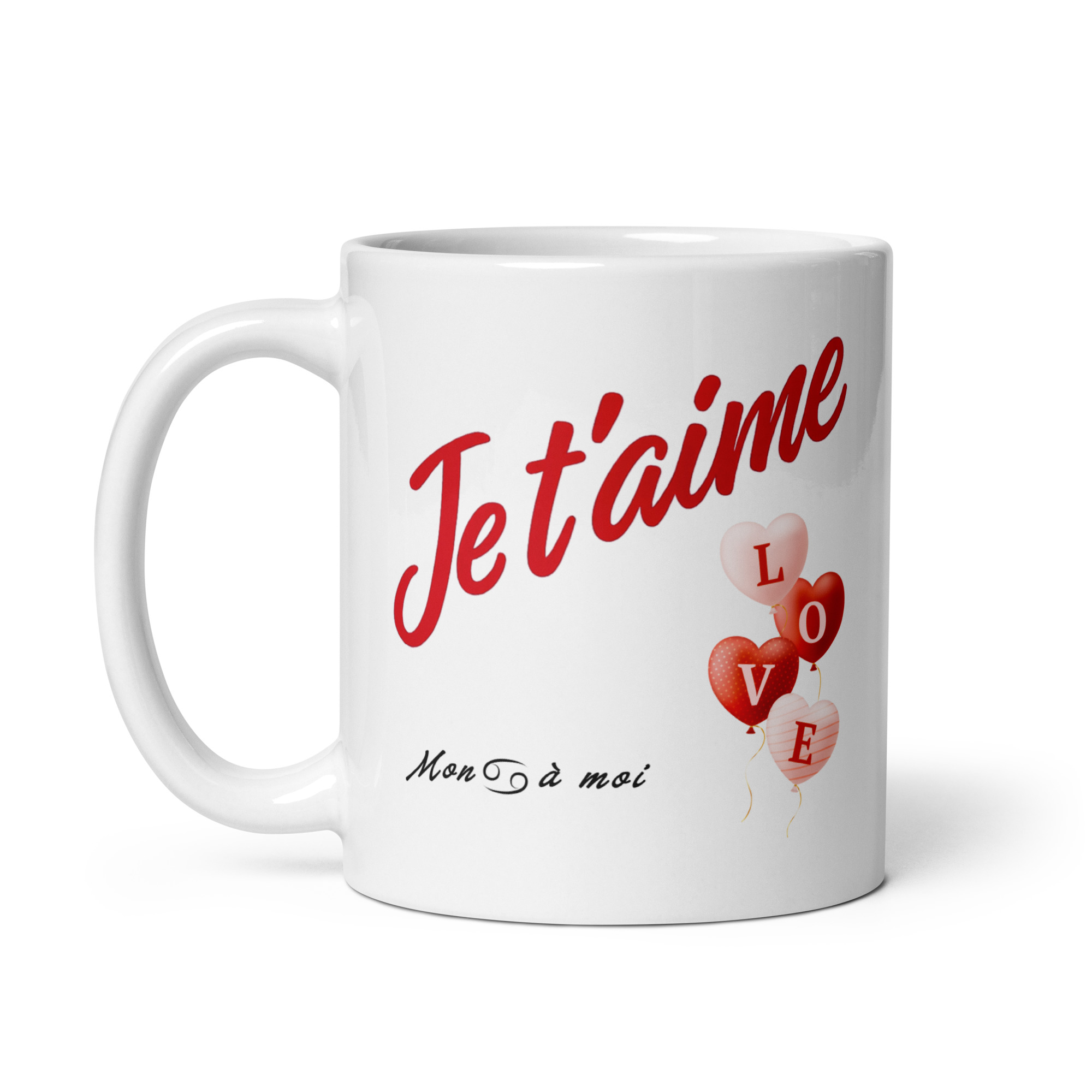 Cadeau romantique : Mug "Je t'aime" Ballons LOVE – Signe Cancer Cadeau romantique : Mug "Je t'aime" Ballons LOVE – Signe Cancer – Image 3