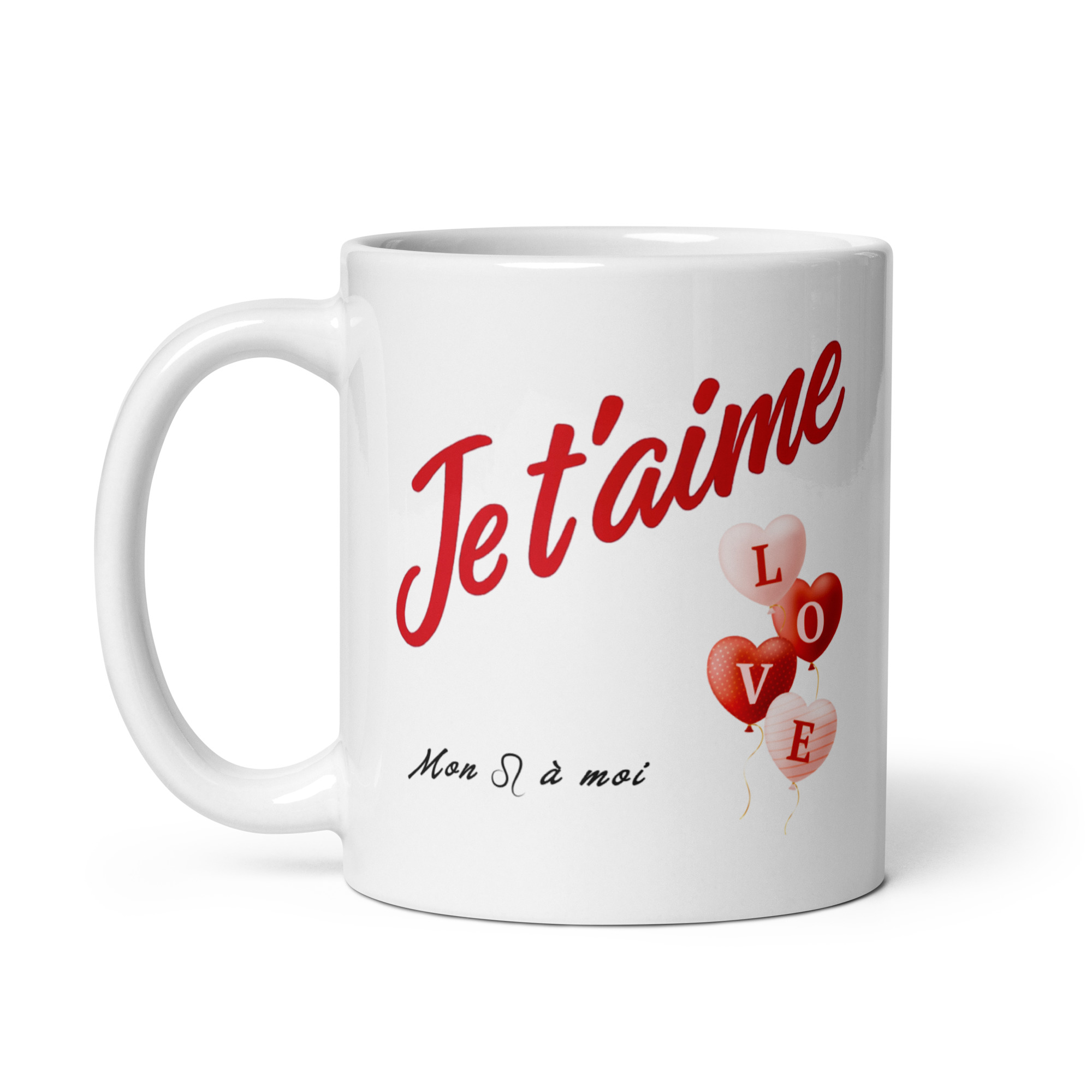 Cadeau romantique : Mug "Je t'aime" Ballons LOVE – Signe Lion Cadeau romantique : Mug "Je t'aime" Ballons LOVE – Signe Lion – Image 3