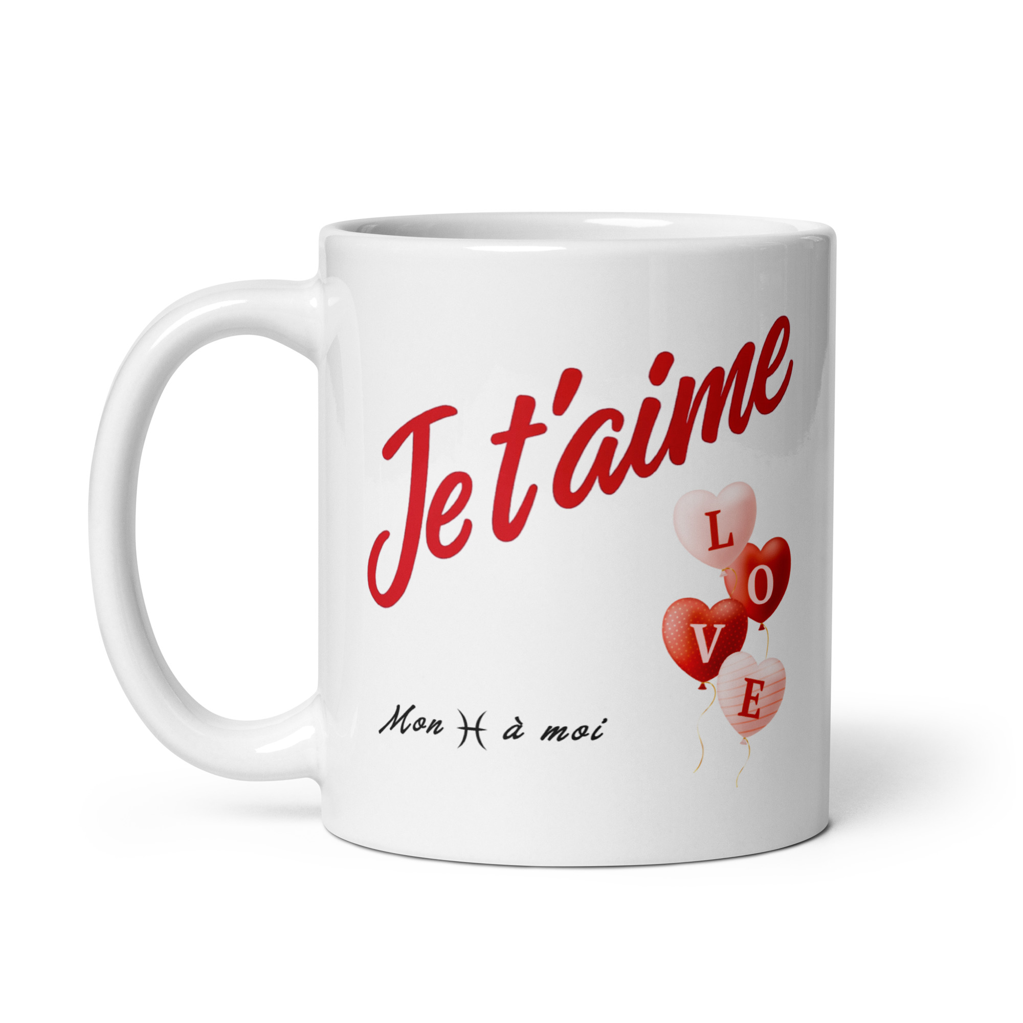 Cadeau romantique : Mug "Je t'aime" Ballons LOVE – Signe Poissons Cadeau romantique : Mug "Je t'aime" Ballons LOVE – Signe Poissons – Image 3
