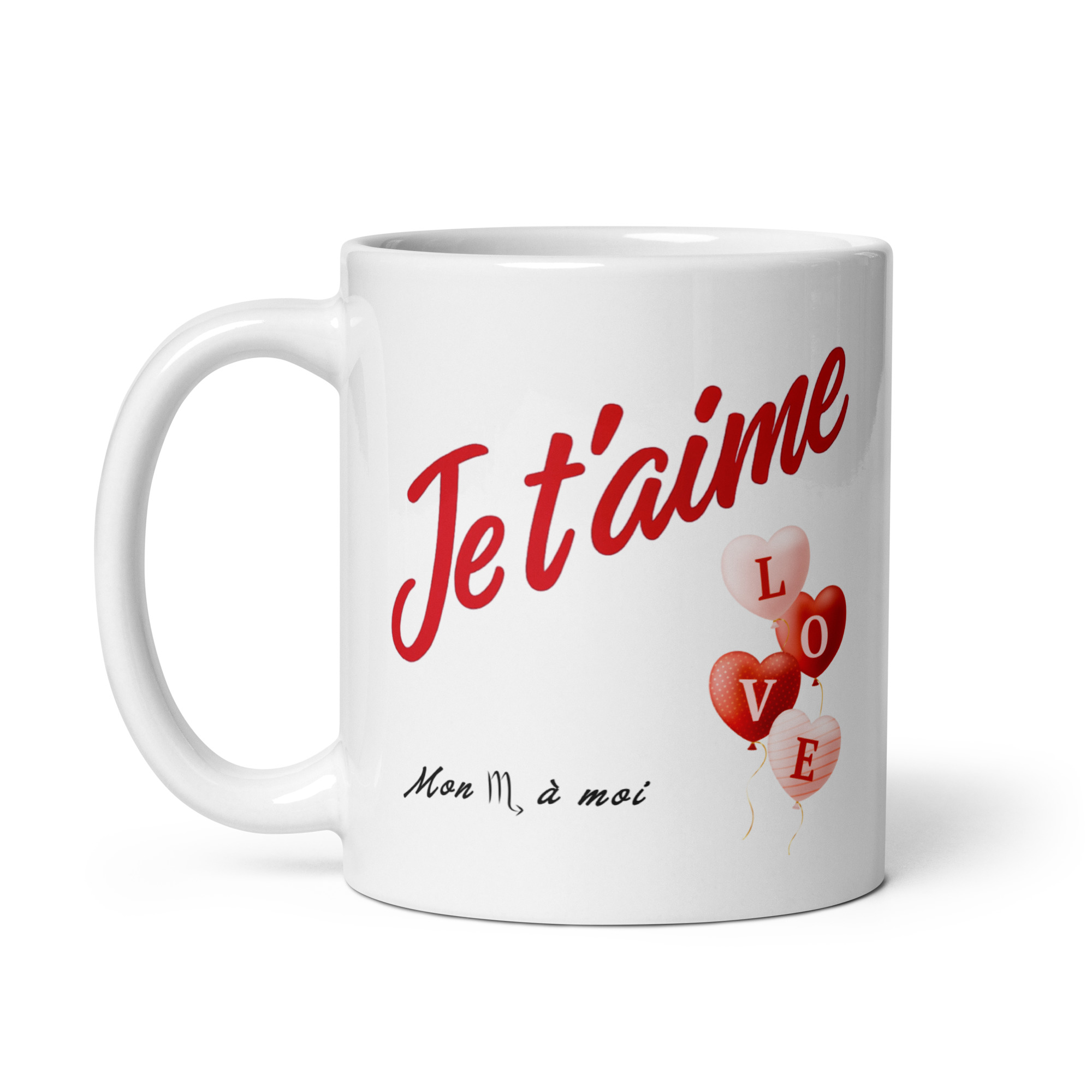 Cadeau romantique : Mug "Je t'aime" Ballons LOVE – Signe Scorpion Cadeau romantique : Mug "Je t'aime" Ballons LOVE – Signe Scorpion – Image 3