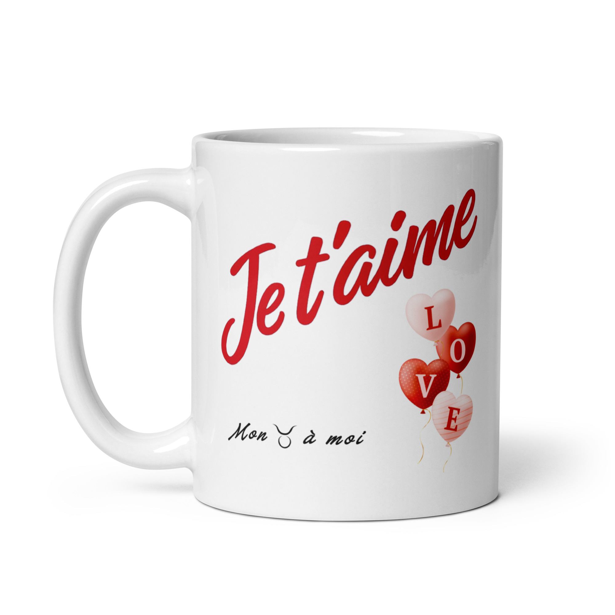 Cadeau romantique : Mug "Je t'aime" Ballons LOVE – Signe Taureau Cadeau romantique : Mug "Je t'aime" Ballons LOVE – Signe Taureau – Image 3