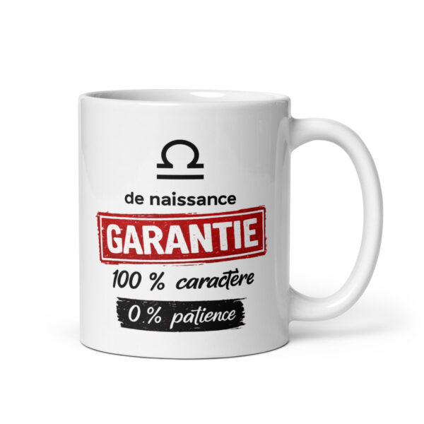 Mug humoristique Balance – Garantie 100 % caractère, 0 % patience