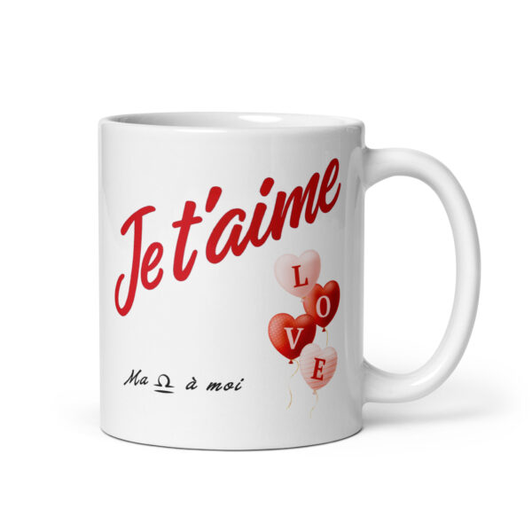 Cadeau romantique : Mug « Je t’aime » Ballons LOVE – Signe Balance