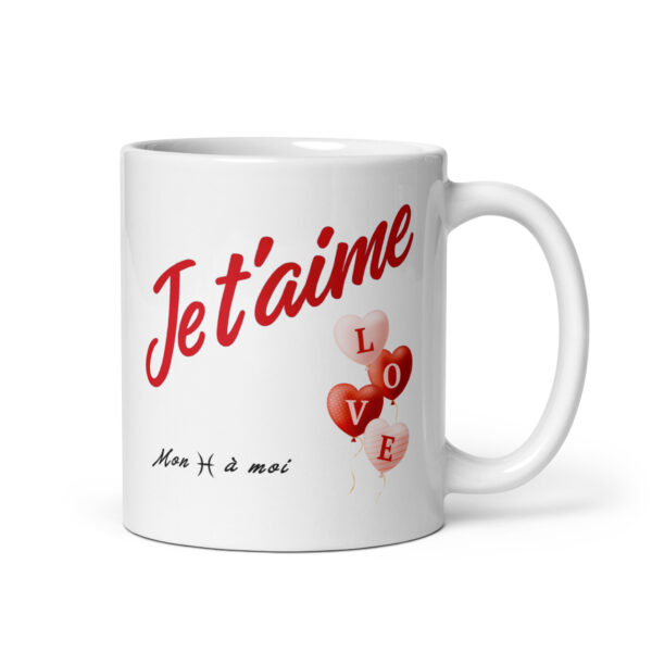 Cadeau romantique : Mug « Je t&rsquo;aime » Ballons LOVE – Signe Poissons