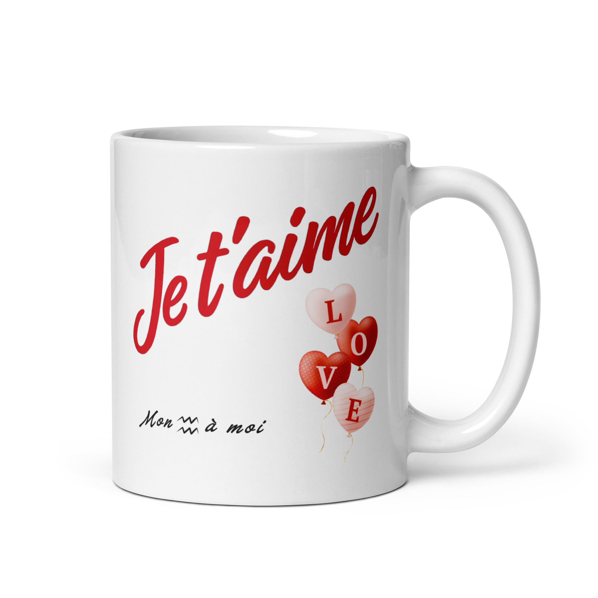 Cadeau romantique : Mug "Je t'aime" Ballons LOVE – Signe Verseau Cadeau romantique : Mug "Je t'aime" Ballons LOVE – Signe Verseau