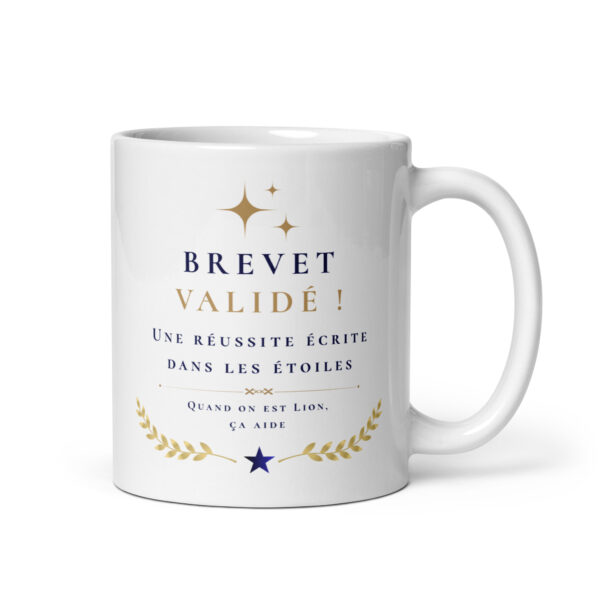 Cadeau Brevet validé – Mug « Une réussite écrite dans les étoiles » – Lion