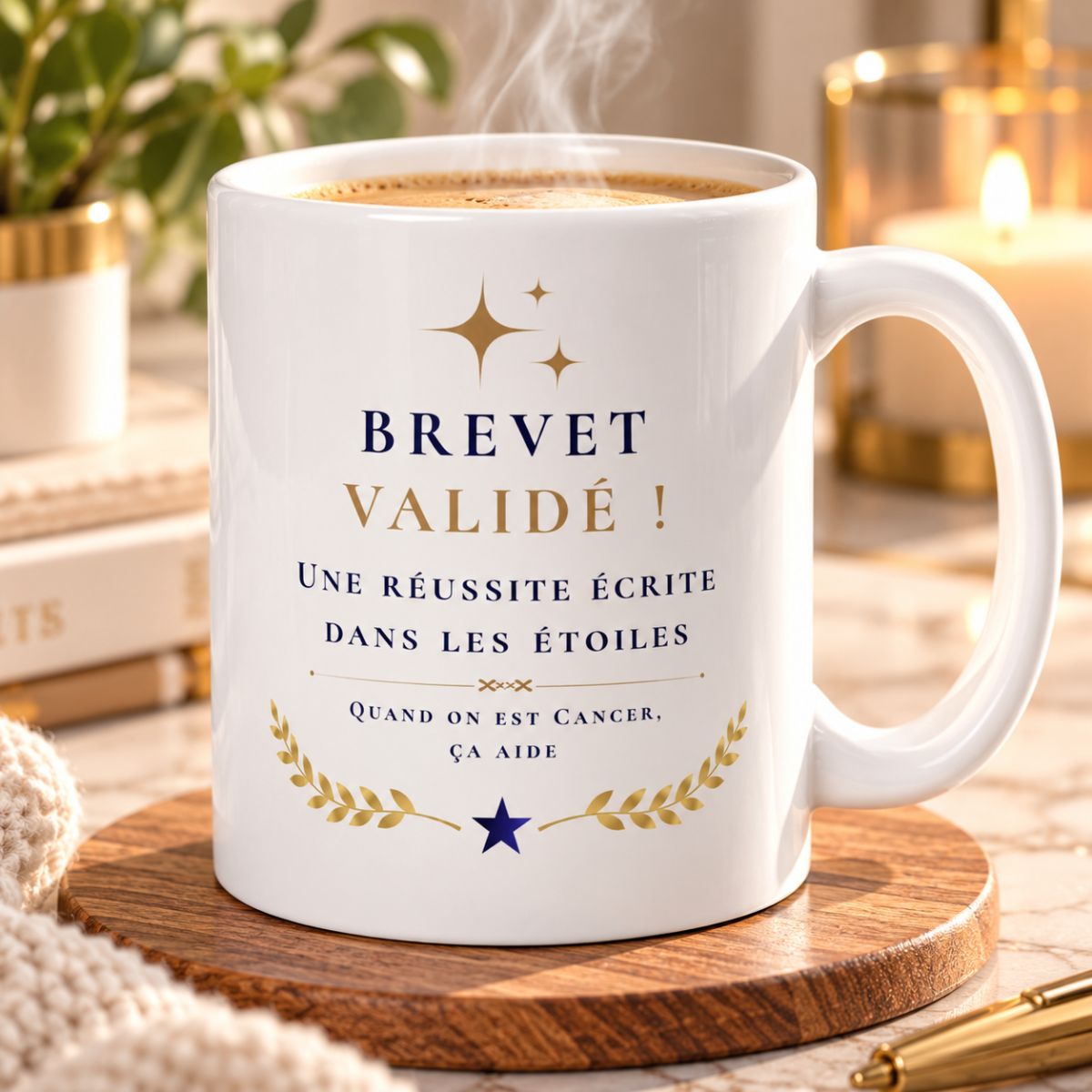 Tasse astro « Brevet Validé » - Cadeau personnalisé pour brevet pour signe Cancer Tasse astro « Brevet Validé » - Cadeau personnalisé pour brevet pour signe Cancer