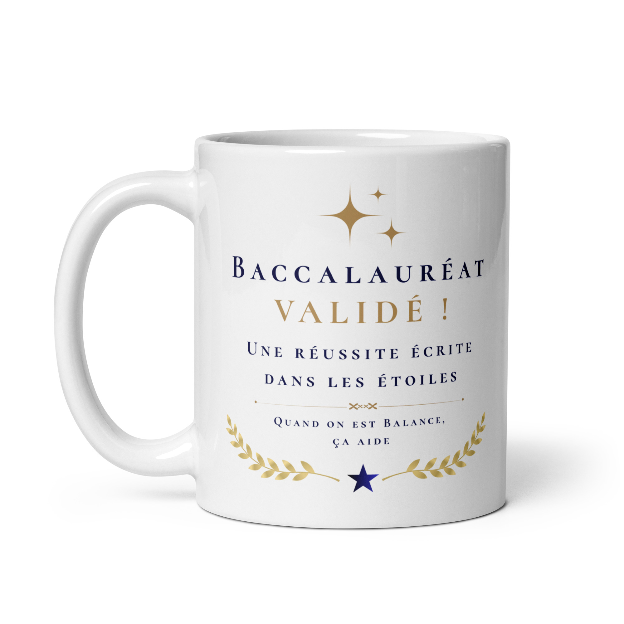 Cadeau Baccalauréat validé - Mug "Une réussite écrite dans les étoiles" - Balance Cadeau Baccalauréat validé - Mug "Une réussite écrite dans les étoiles" - Balance – Image 3