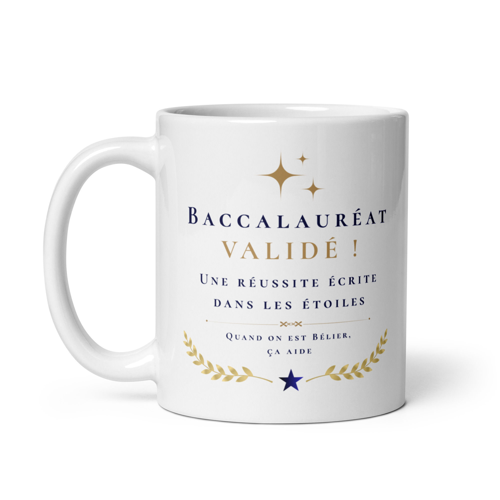 Cadeau Baccalauréat validé - Mug "Une réussite écrite dans les étoiles" - Bélier Cadeau Baccalauréat validé - Mug "Une réussite écrite dans les étoiles" - Bélier – Image 3