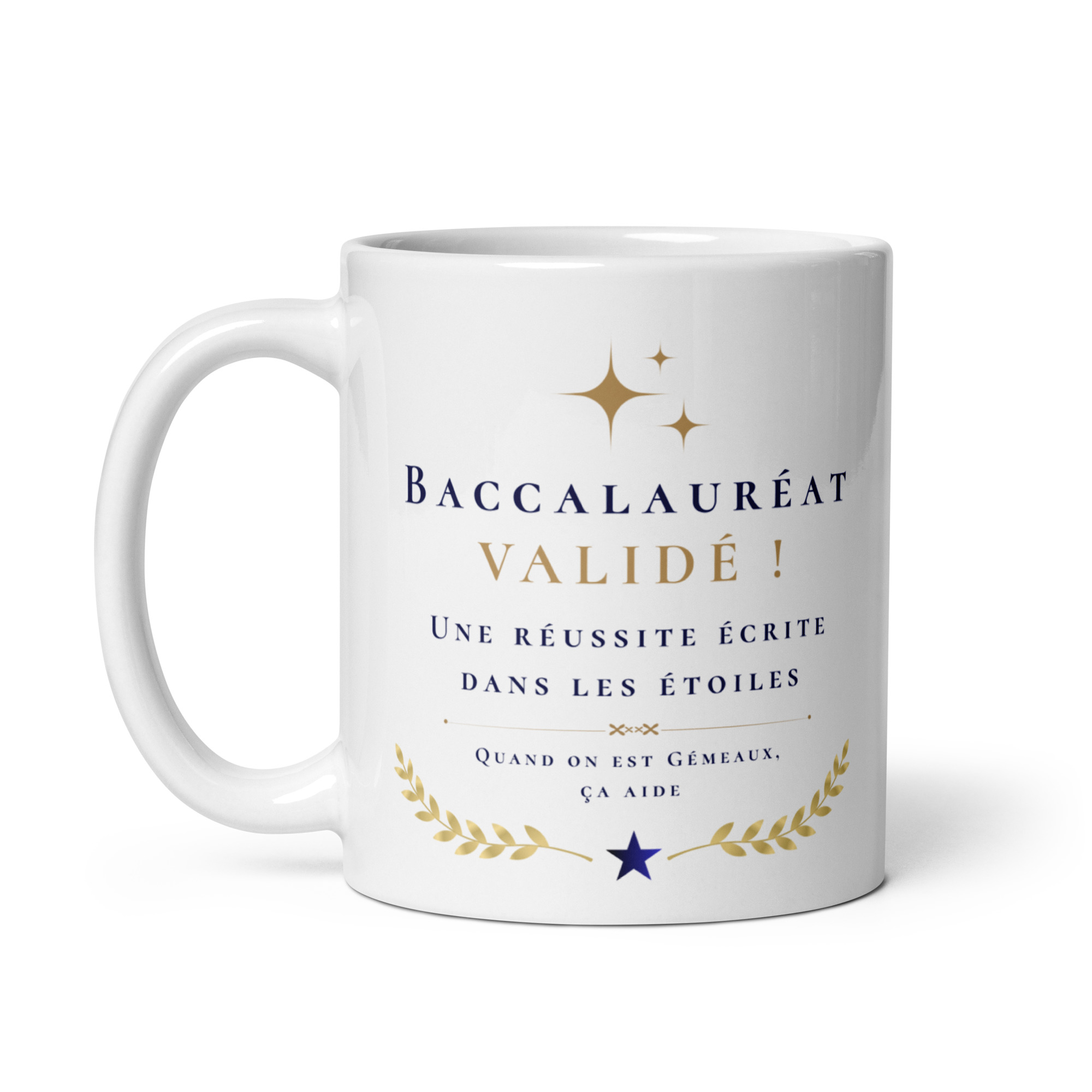 Cadeau Baccalauréat validé - Mug "Une réussite écrite dans les étoiles" - Gémeaux Cadeau Baccalauréat validé - Mug "Une réussite écrite dans les étoiles" - Gémeaux – Image 3