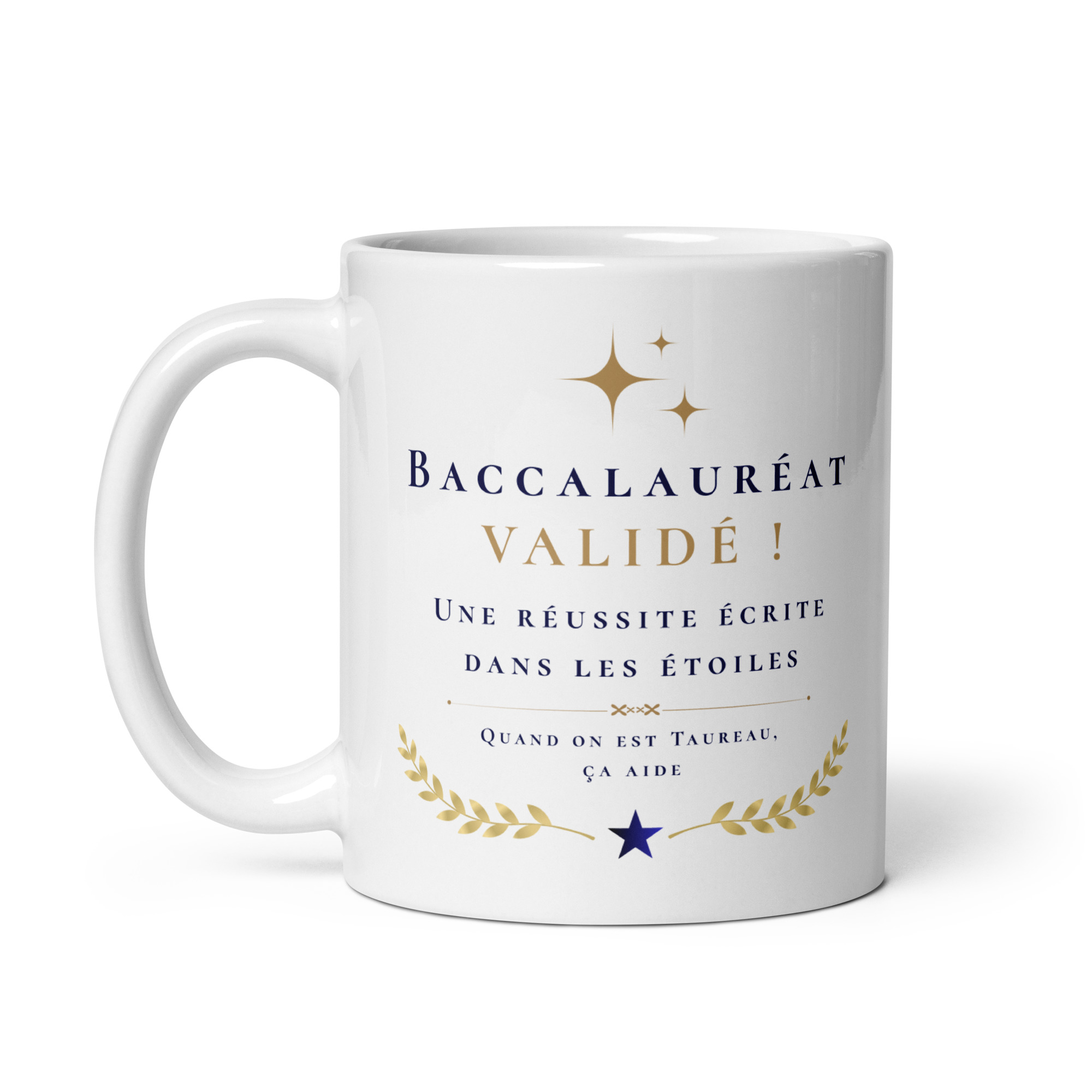 Cadeau Baccalauréat validé - Mug "Une réussite écrite dans les étoiles" - Taureau Cadeau Baccalauréat validé - Mug "Une réussite écrite dans les étoiles" - Taureau – Image 3