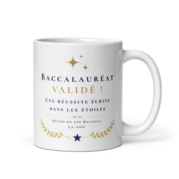 Cadeau Baccalauréat validé – Mug « Une réussite écrite dans les étoiles » – Balance
