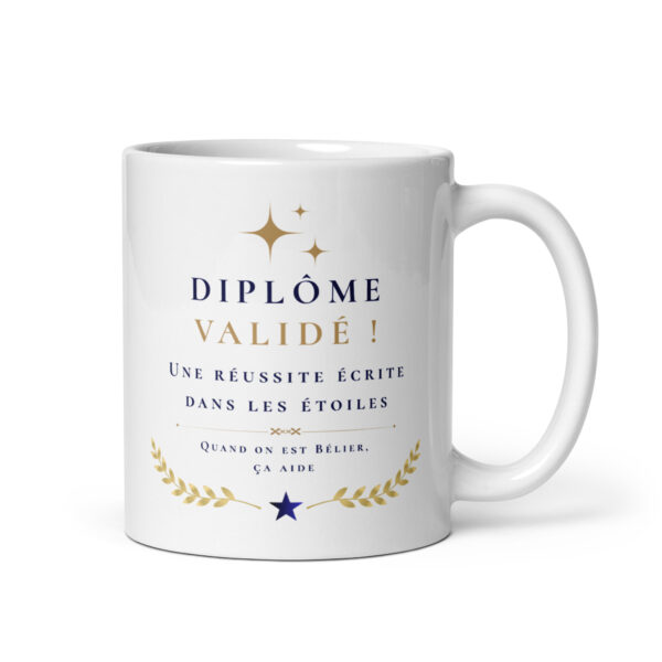Cadeau Diplôme validé – Mug « Une réussite écrite dans les étoiles » – Bélier