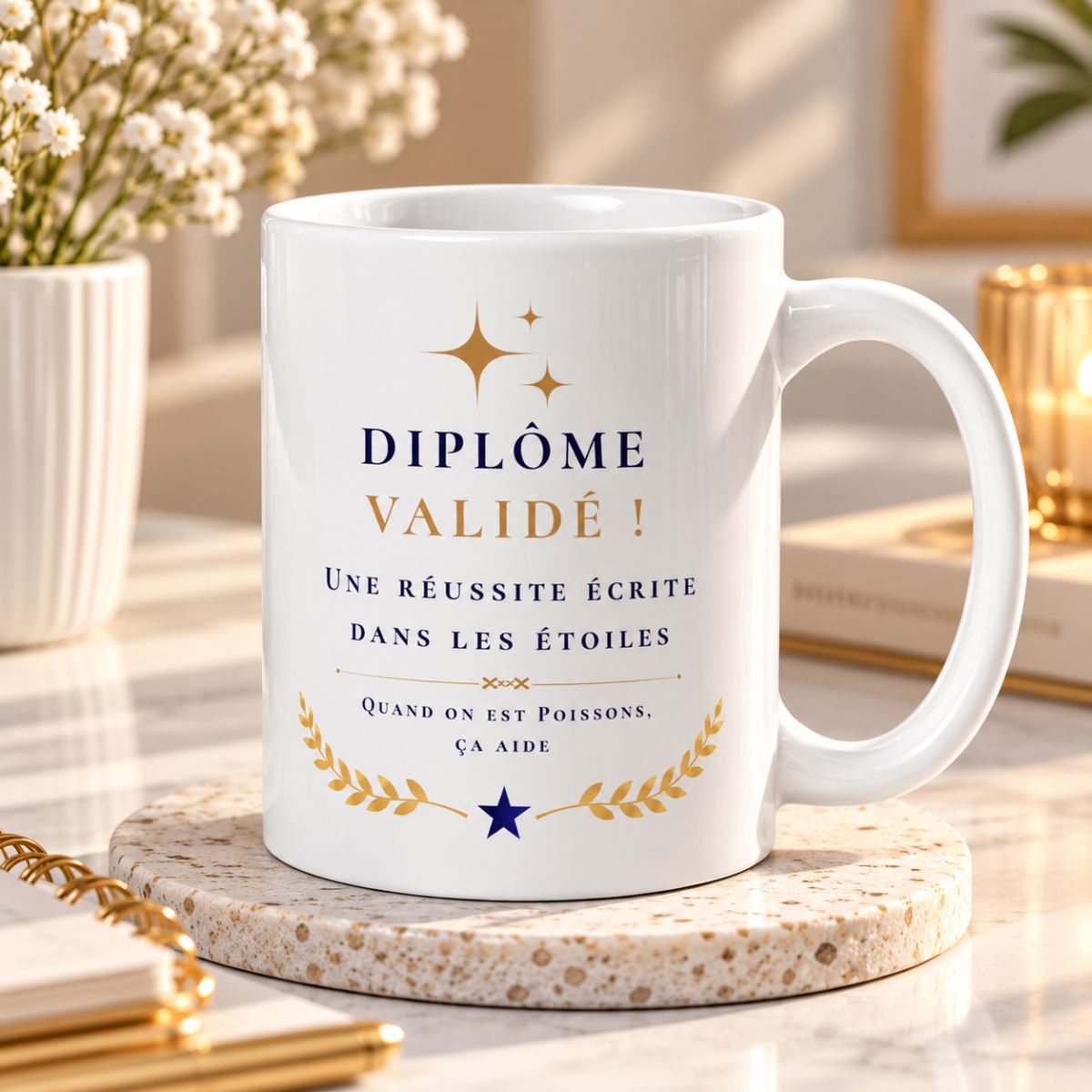 Mug Spécial Diplôme Validé - Le Cadeau Souvenir Idéal pour les Poissons Mug Spécial Diplôme Validé - Le Cadeau Souvenir Idéal pour les Poissons