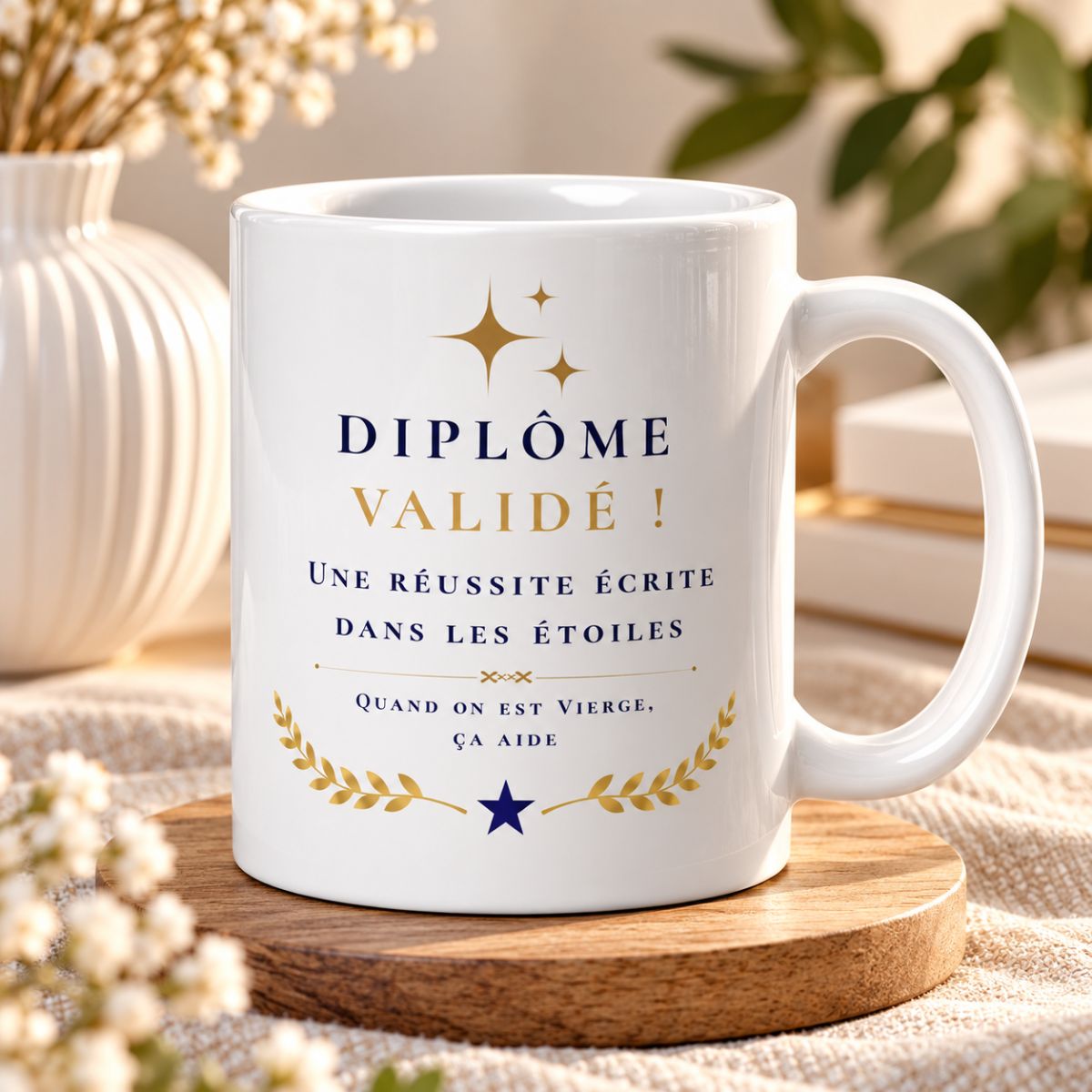 Cadeau Diplôme validé – Mug "Une réussite écrite dans les étoiles" – Vierge Cadeau Diplôme validé – Mug "Une réussite écrite dans les étoiles" – Vierge