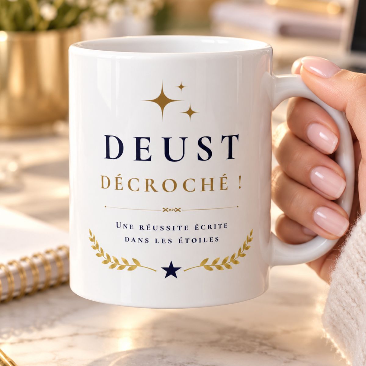 Cadeau Félicitations DEUST décroché ! – Mug "Une réussite écrite dans les étoiles" - Surprise originale Cadeau Félicitations DEUST décroché ! – Mug "Une réussite écrite dans les étoiles" - Surprise originale – Image 2