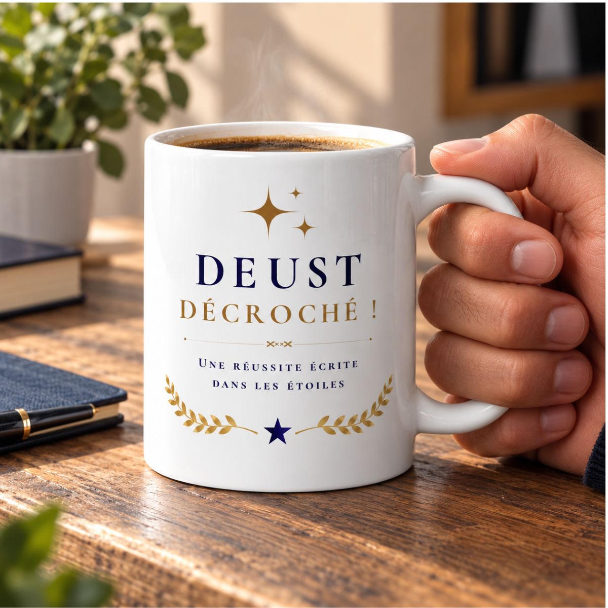 Cadeau Félicitations DEUST décroché ! – Mug "Une réussite écrite dans les étoiles" - Surprise originale Cadeau Félicitations DEUST décroché ! – Mug "Une réussite écrite dans les étoiles" - Surprise originale
