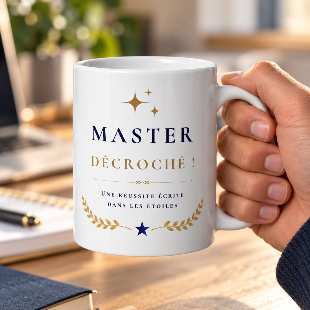 Cadeau Félicitations MASTER décroché ! – Mug "Une réussite écrite dans les étoiles" - Surprise originale Cadeau Félicitations MASTER décroché ! – Mug "Une réussite écrite dans les étoiles" - Surprise originale – Image 2