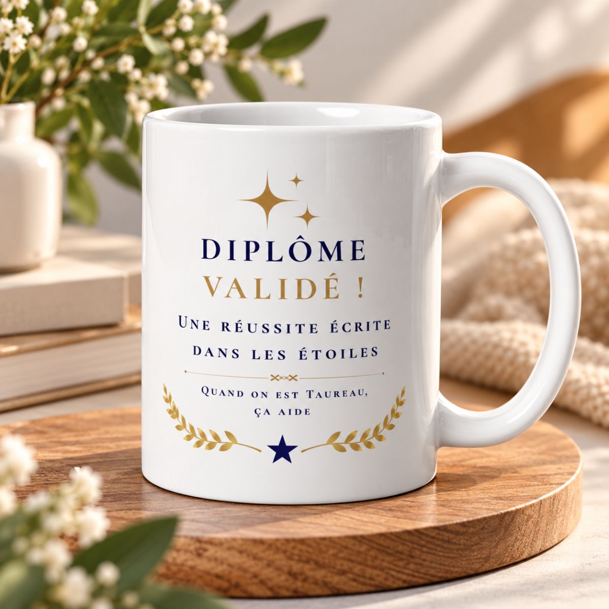 Mug Diplôme Validé « Une réussite écrite dans les étoiles » - Idée Cadeau pour Taureau Mug Diplôme Validé « Une réussite écrite dans les étoiles » - Idée Cadeau pour Taureau